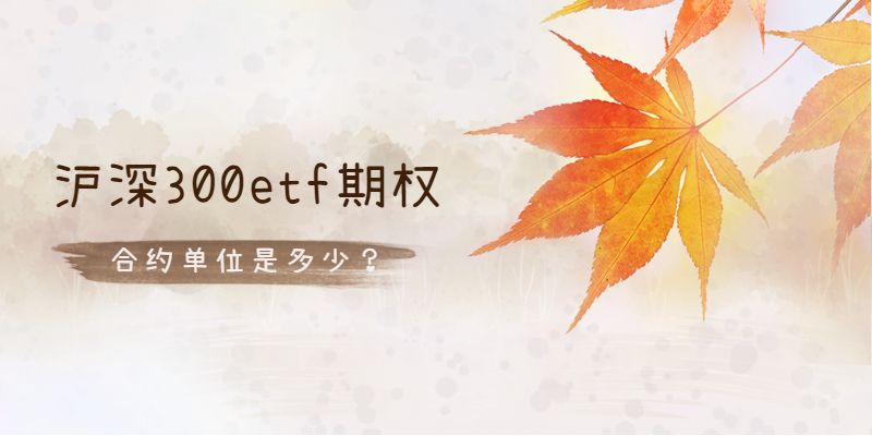 沪深300etf期权合约单位是多少？